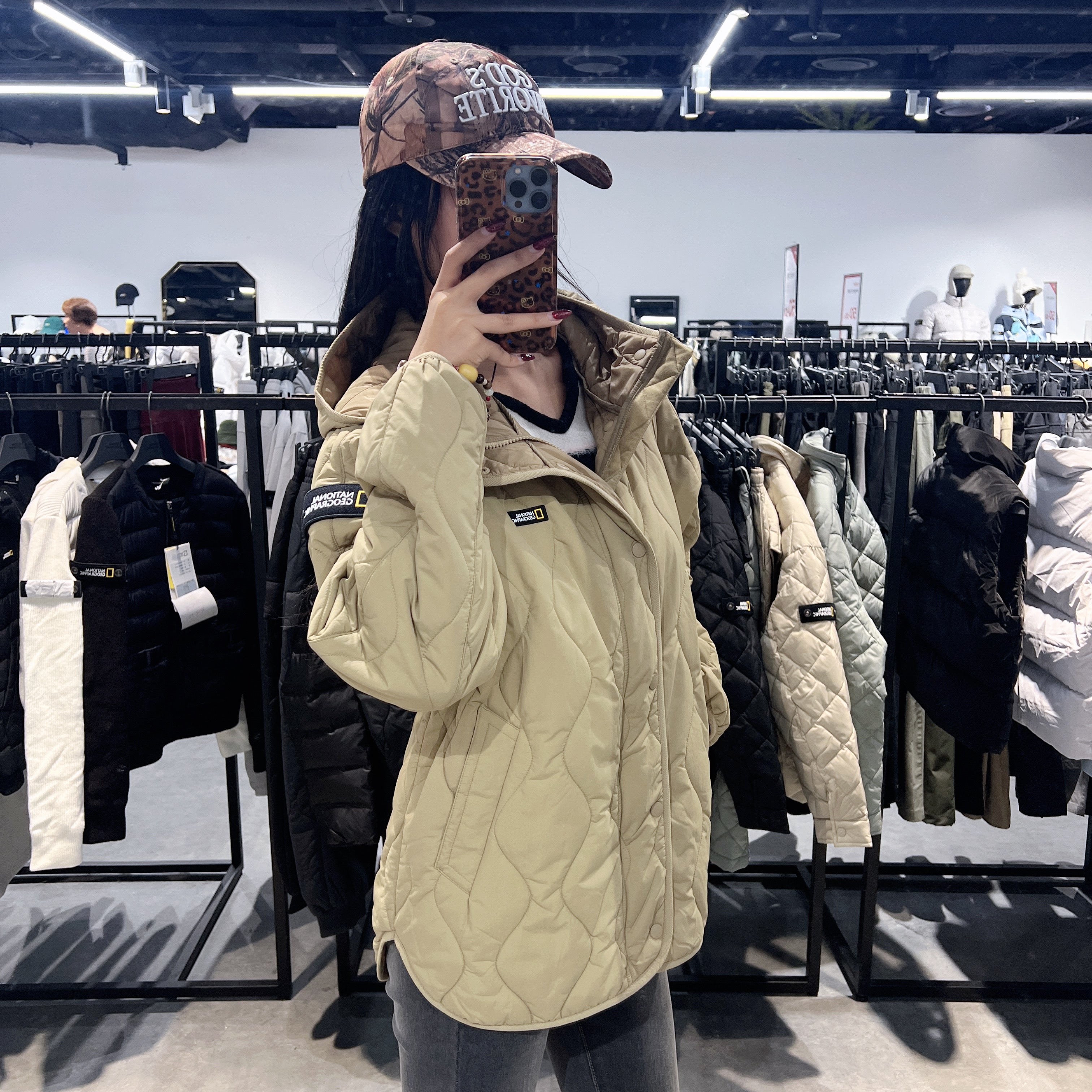 韓國 National Geographic Oryx Quilted Hoodie Jacket【NG072】