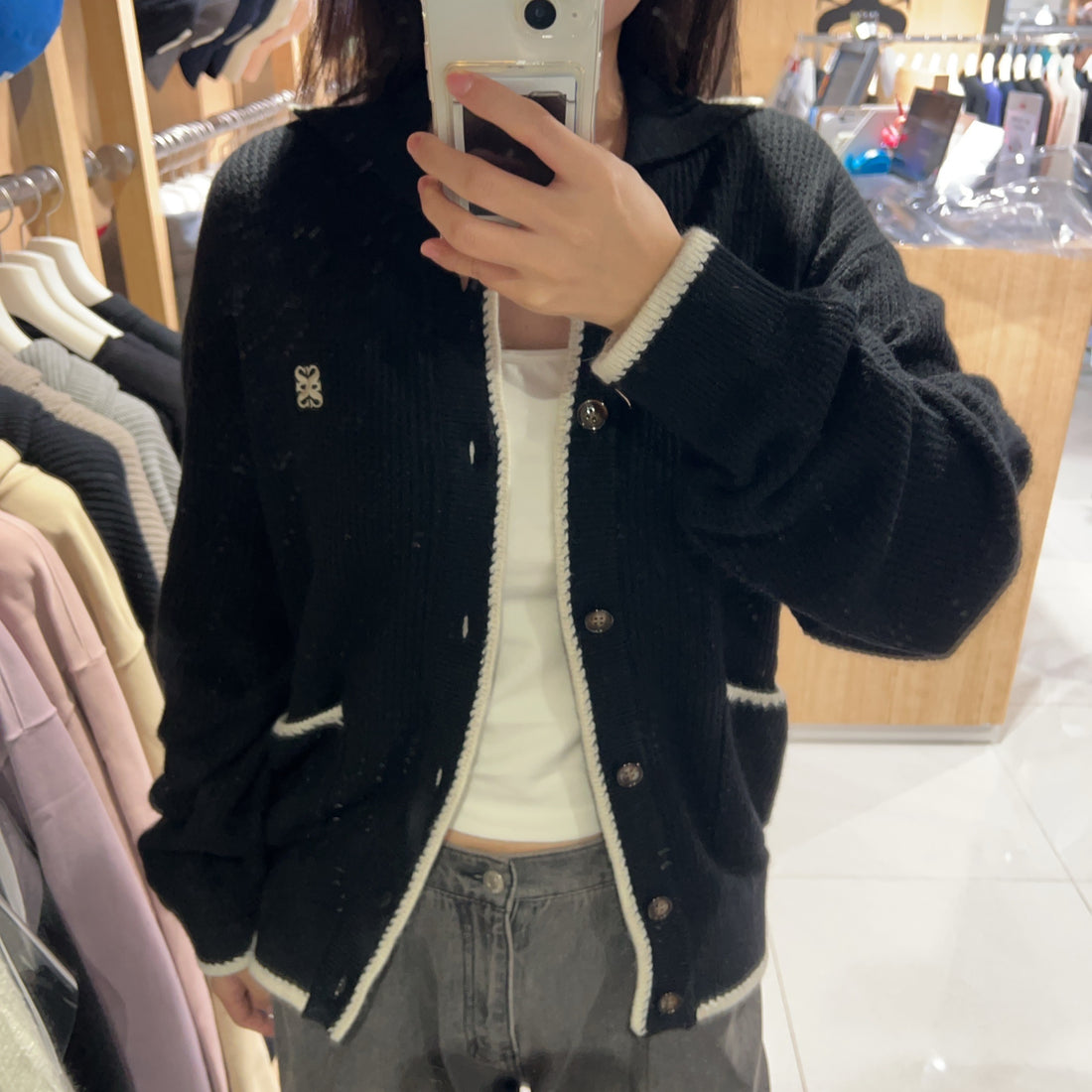 韓國 Satur Bluff Raccoon Collar Knit Cardigan【SR165】