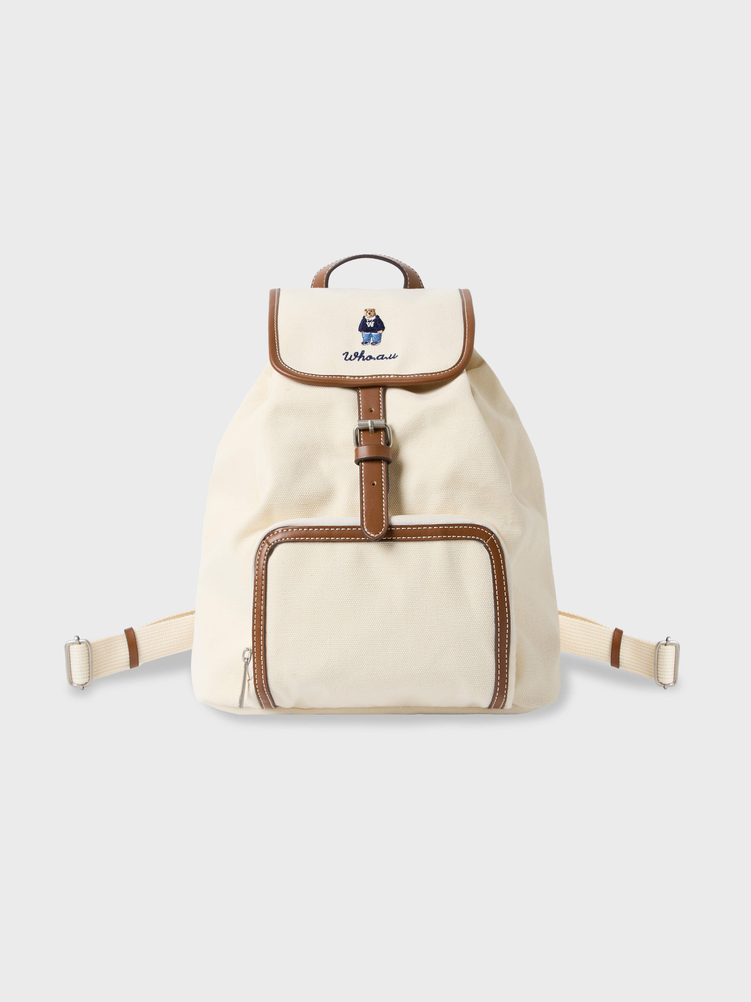 韓國 Who.A.U Canvas Pocket Backpack【WA212】