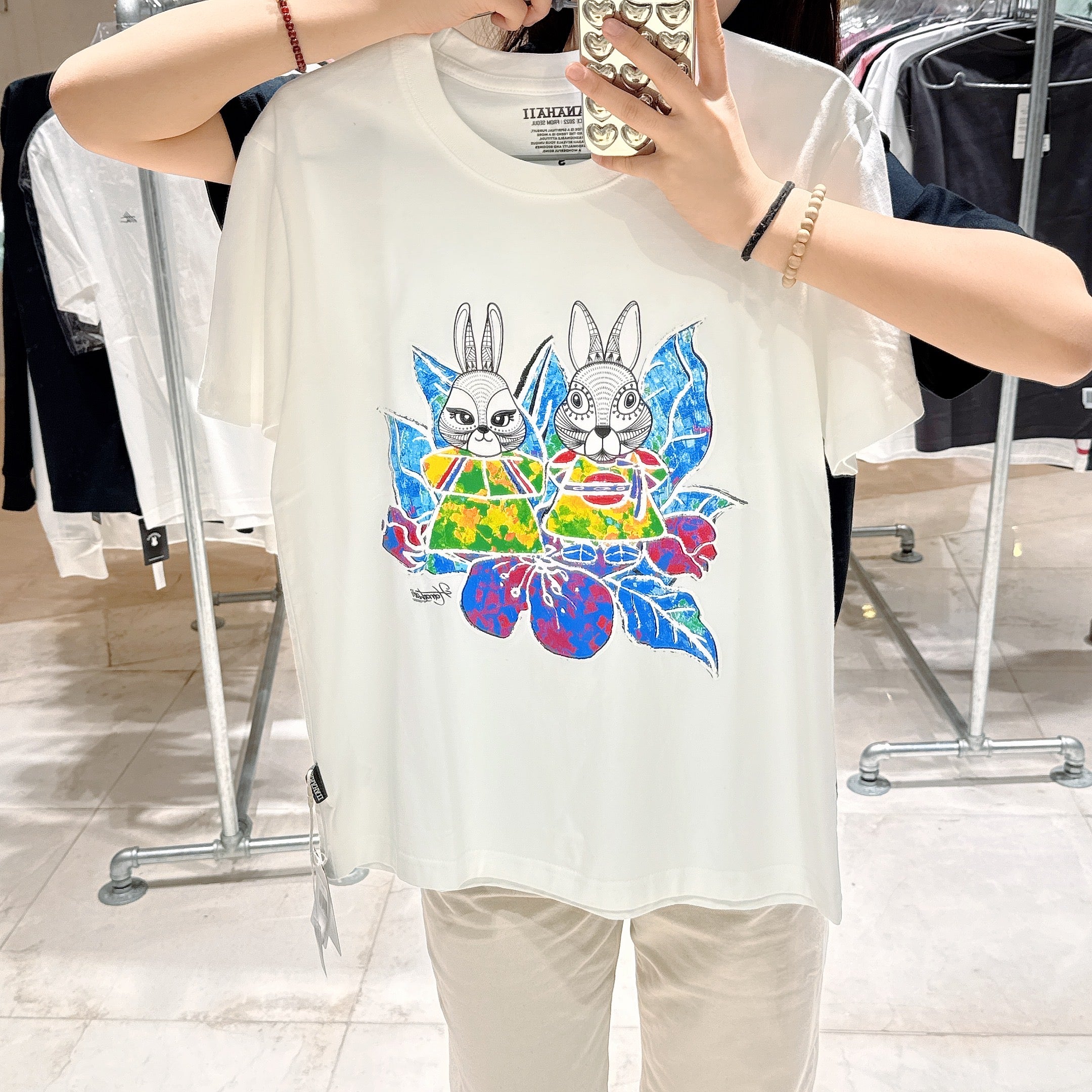 韓國 HANAHAII 無穹花純棉 T-Shirt【HA046】 - STT Mall HK 靚太網購