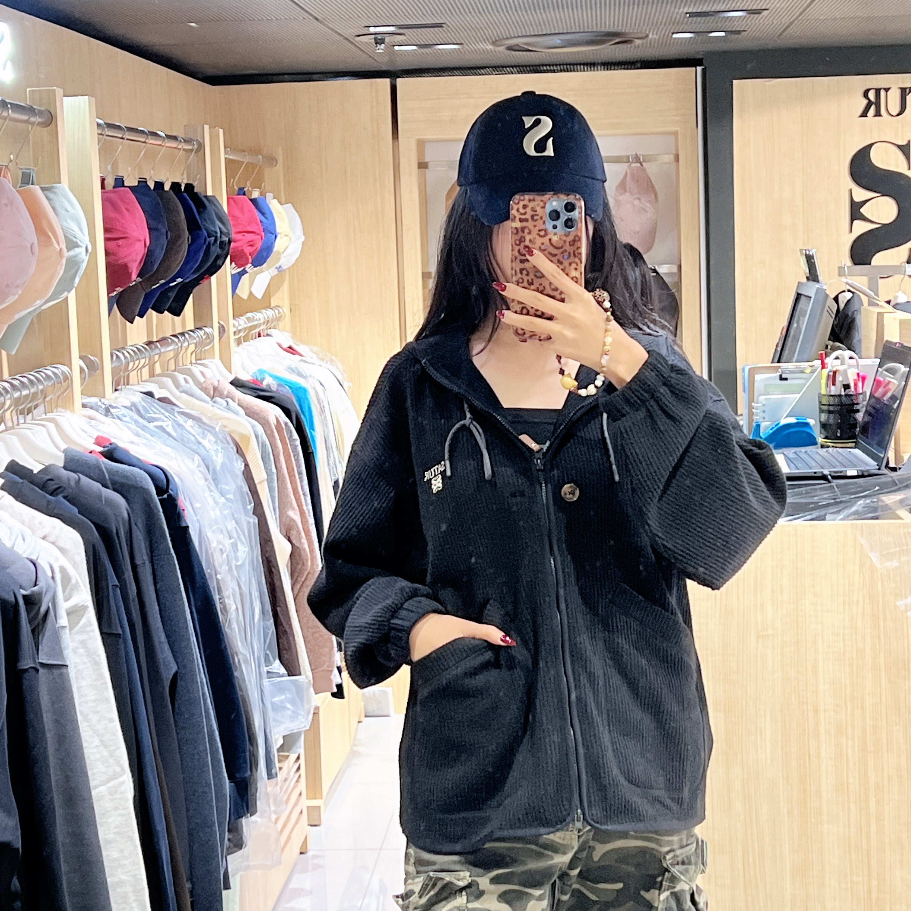 韓國 Satur Lightweight Fleece Hooded Zip-Up【SR223】