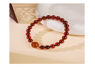 琥珀血珀圓珠手串 小珠7+ 大珠11+mm【SE632】