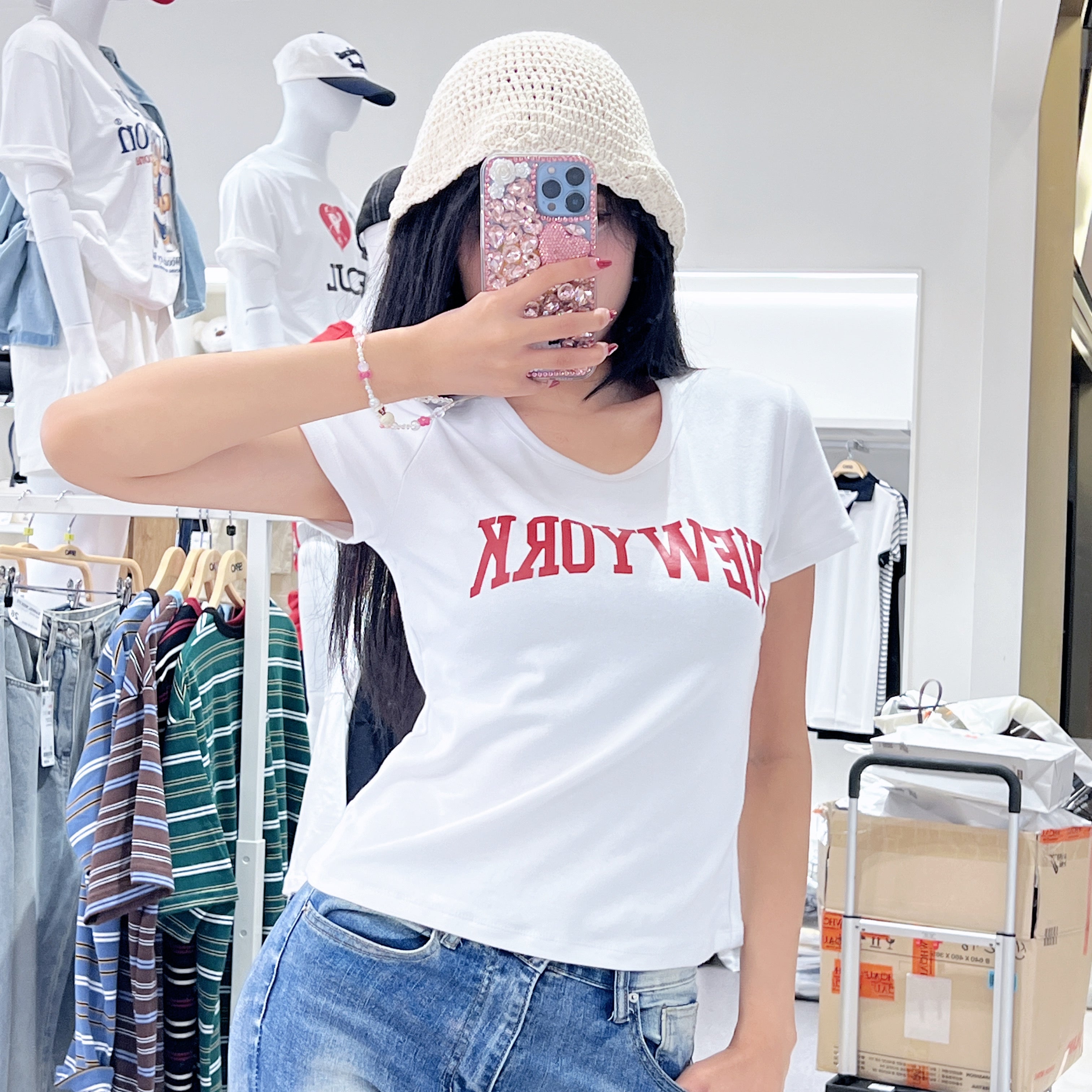 韓國 SPAO NEWYORK Slim Fit Short Sleeve T-Shirt【SP180】