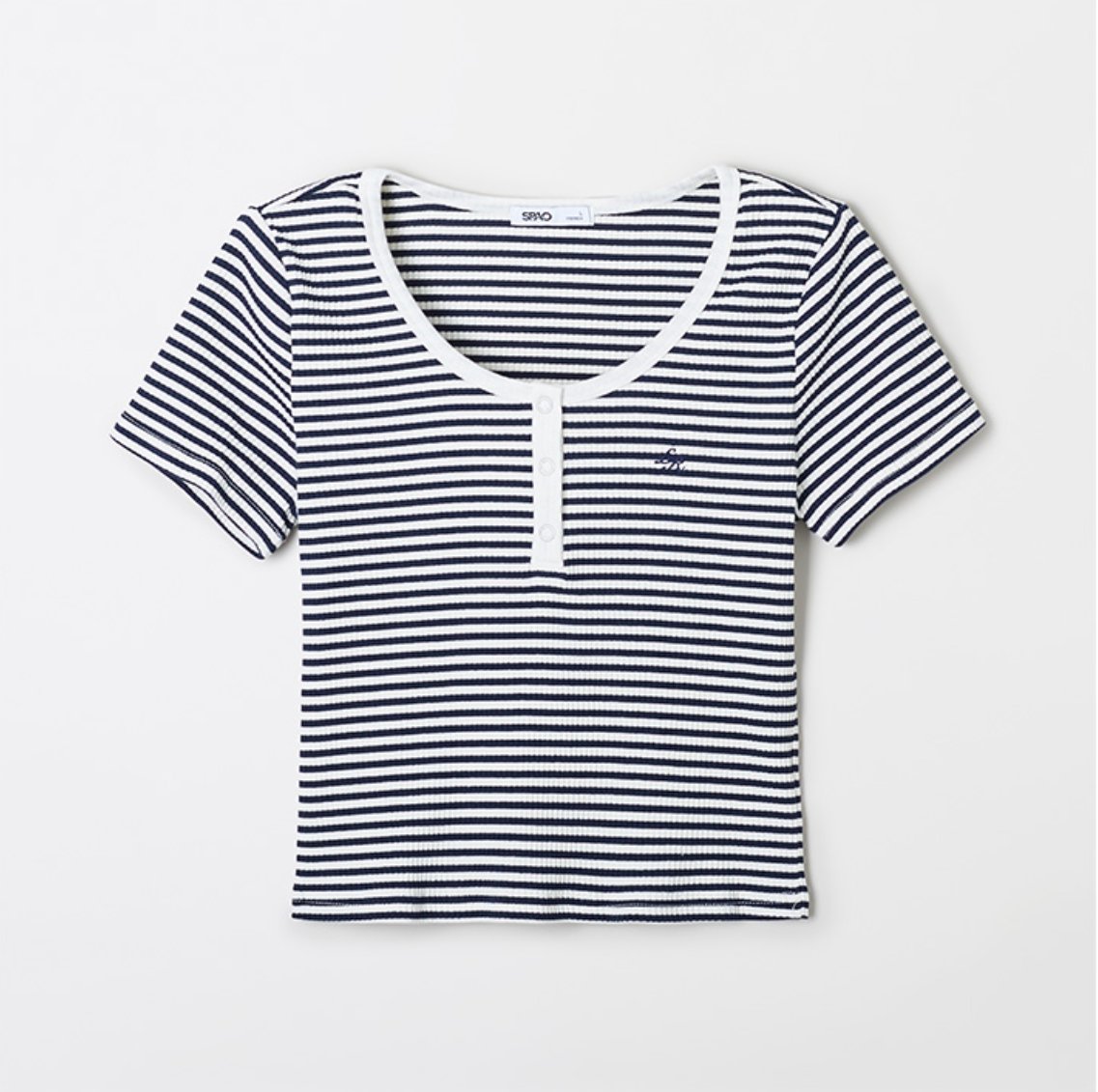 韓國 SPAO Henry Neck Crop Short Sleeve T-Shirt【SP177】