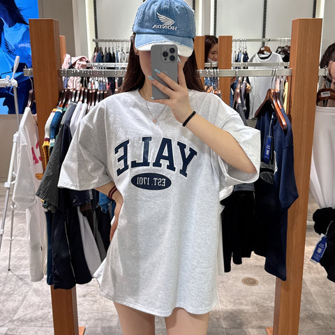 韓國 Yale Two-tone Arch T-shirt【YA006】