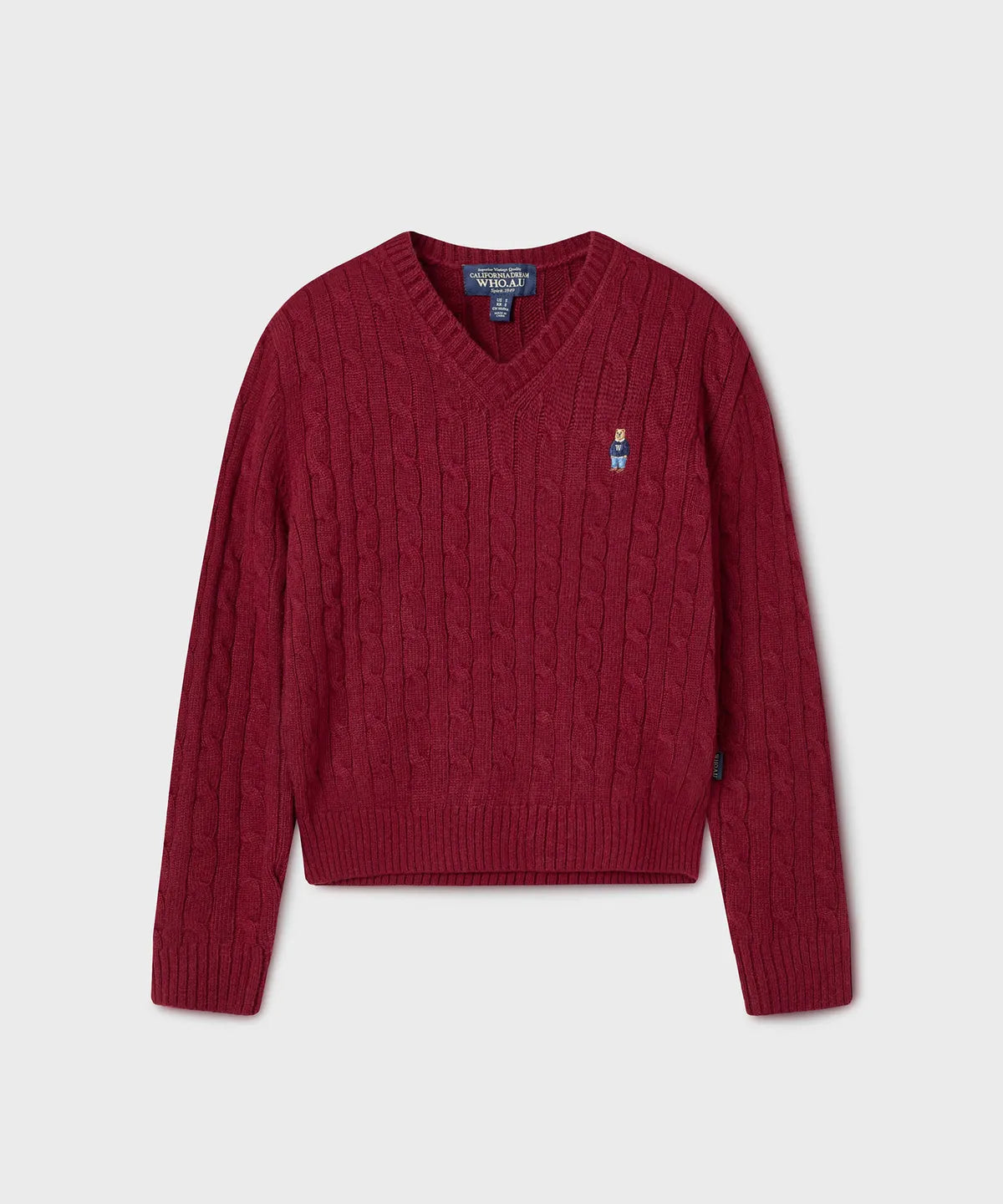 韓國 WhoAU Steve V-neck Cable Sweater【WA186】