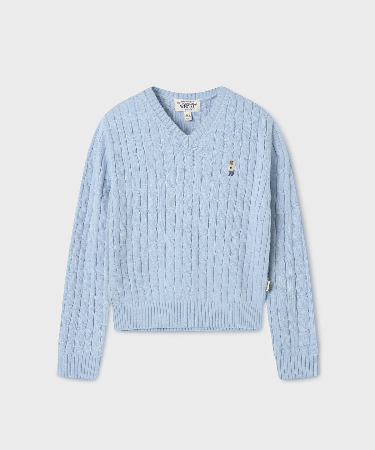 韓國 WhoAU Steve V-neck Cable Sweater【WA186】
