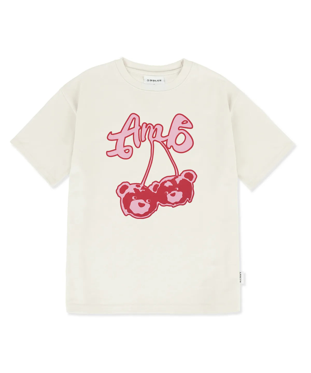 韓國 Ambler Cherry Bear Graphic Short Sleeve T-Shirt【AR095】
