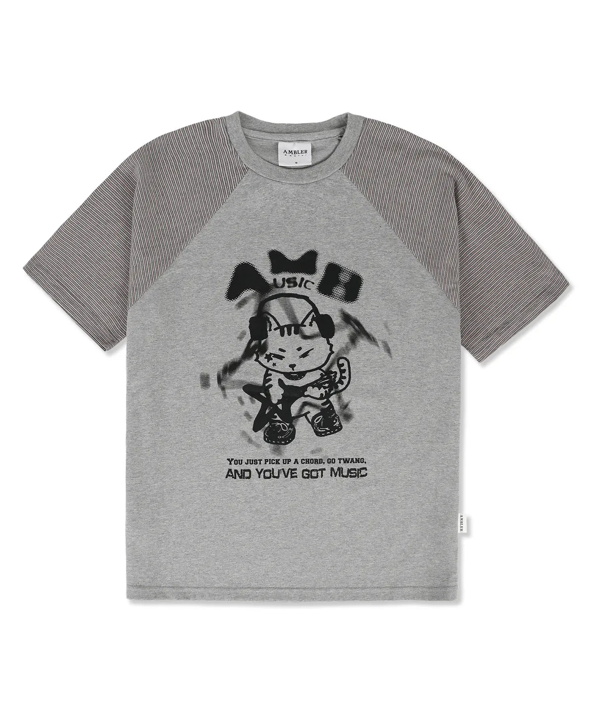 韓國 Ambler I am A Cool Cat Raglan Graphic Short Sleeve T-Shirt【AR097】