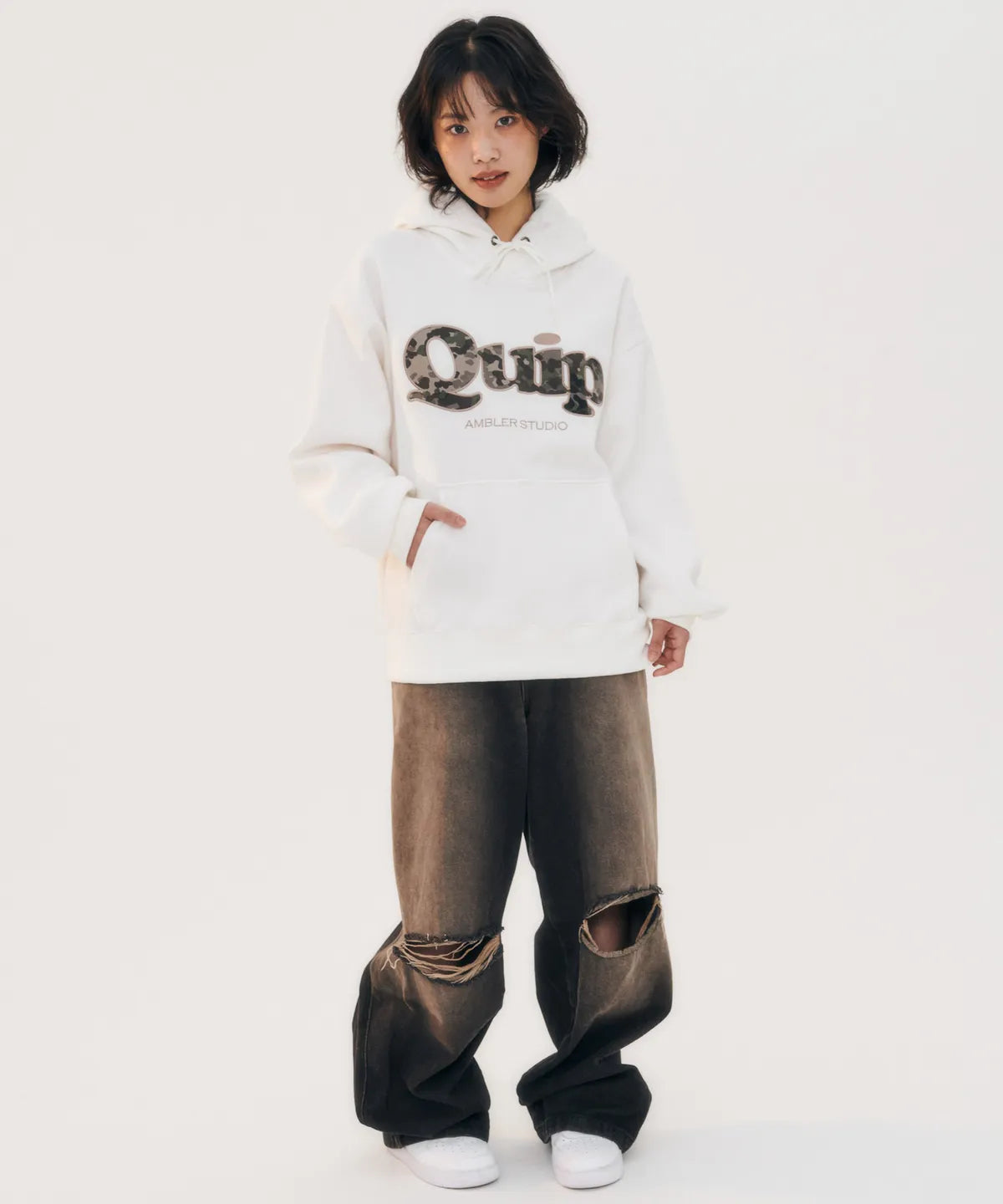 韓國 Ambler Quip Camo Patch Hoodie【AR020】
