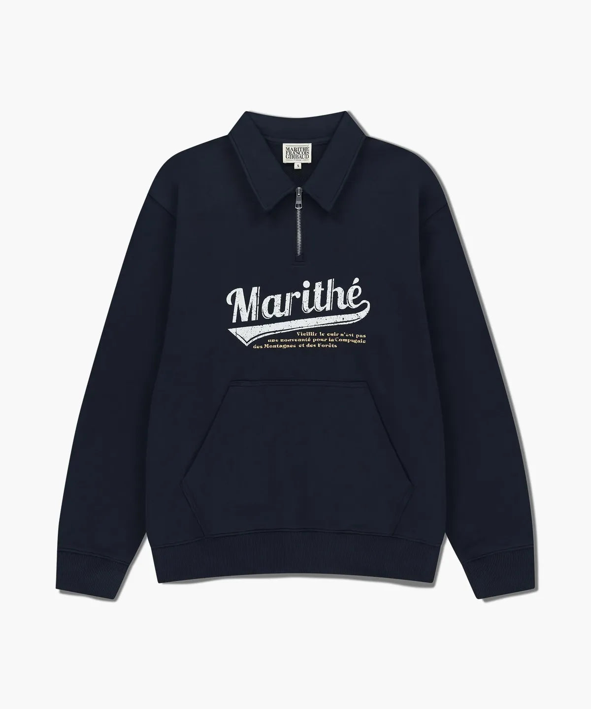 韓國 Marithe Francois Girbaud Baseball Logo Collar Half Zipup Sweatshirt【MF678】