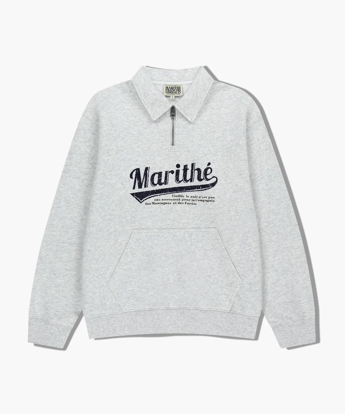 韓國 Marithe Francois Girbaud Baseball Logo Collar Half Zipup Sweatshirt【MF678】