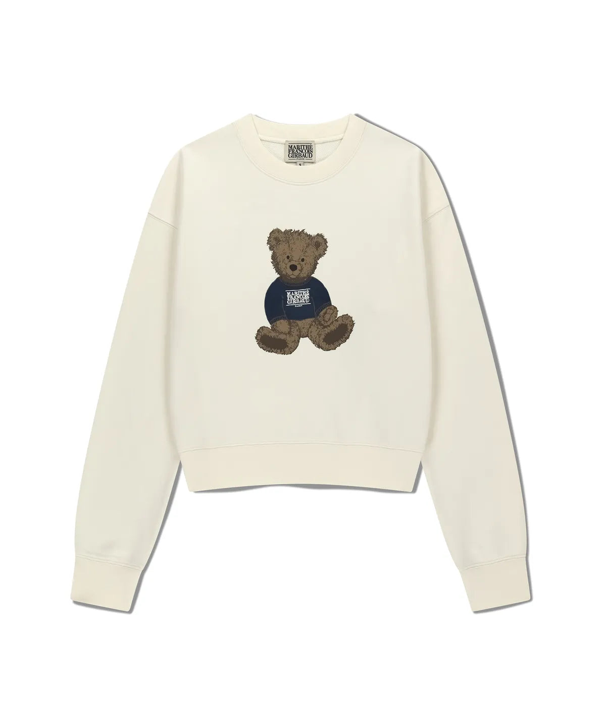 韓國 Marithe Francois Girbaud W Doodle Bear Crop Sweatshirt【MF656】