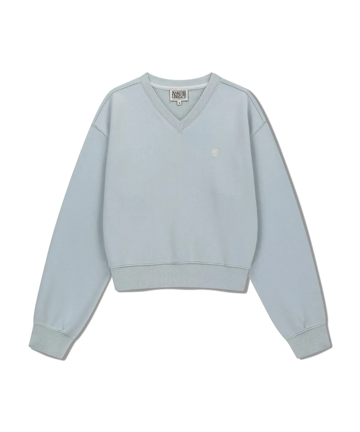 韓國 Marithe Francois Girbaud W Circle Logo V Neck Crop Sweatshirt【MF688】