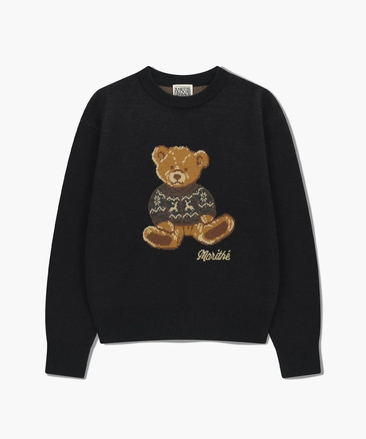 韓國 Marithe Francois Girbaud Doodle Bear Knit Pullover【MF673】