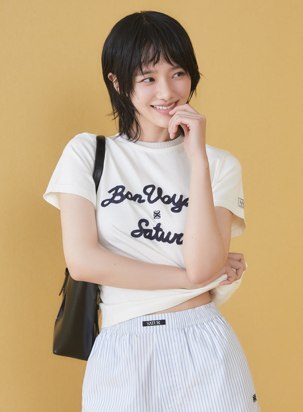 韓國 Satur (W) Satur Logo Voyage T-Shirt【SR008】