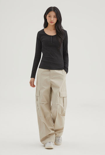 韓國 SPAO Wide Cargo Pants【SP334】