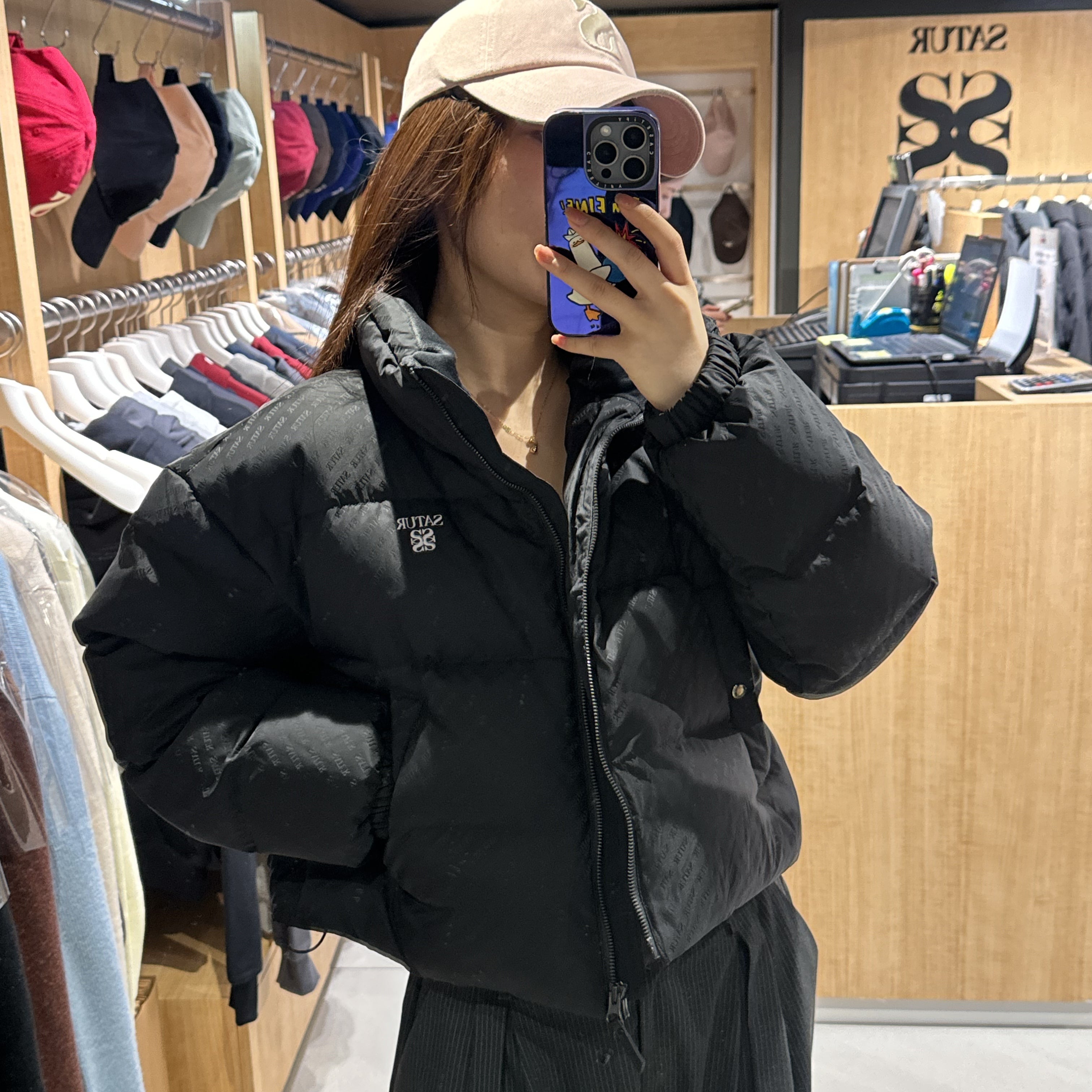 韓國 Satur Lauren Jacquard Crop Duck Down (鴨絨)【SR181】