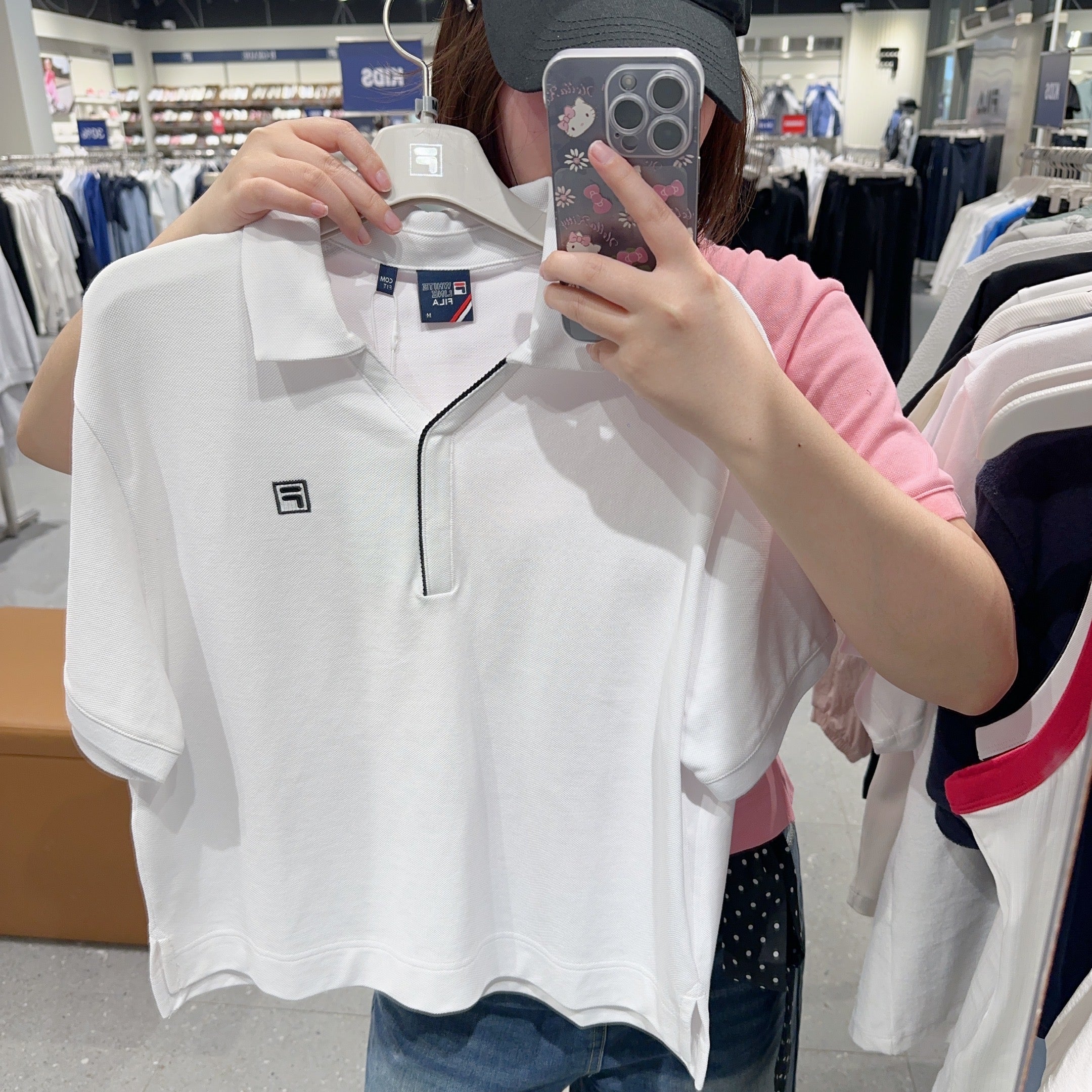 韓國 FILA Cotton Blend Pique Semi Crop Carat凉感面料【FA314】