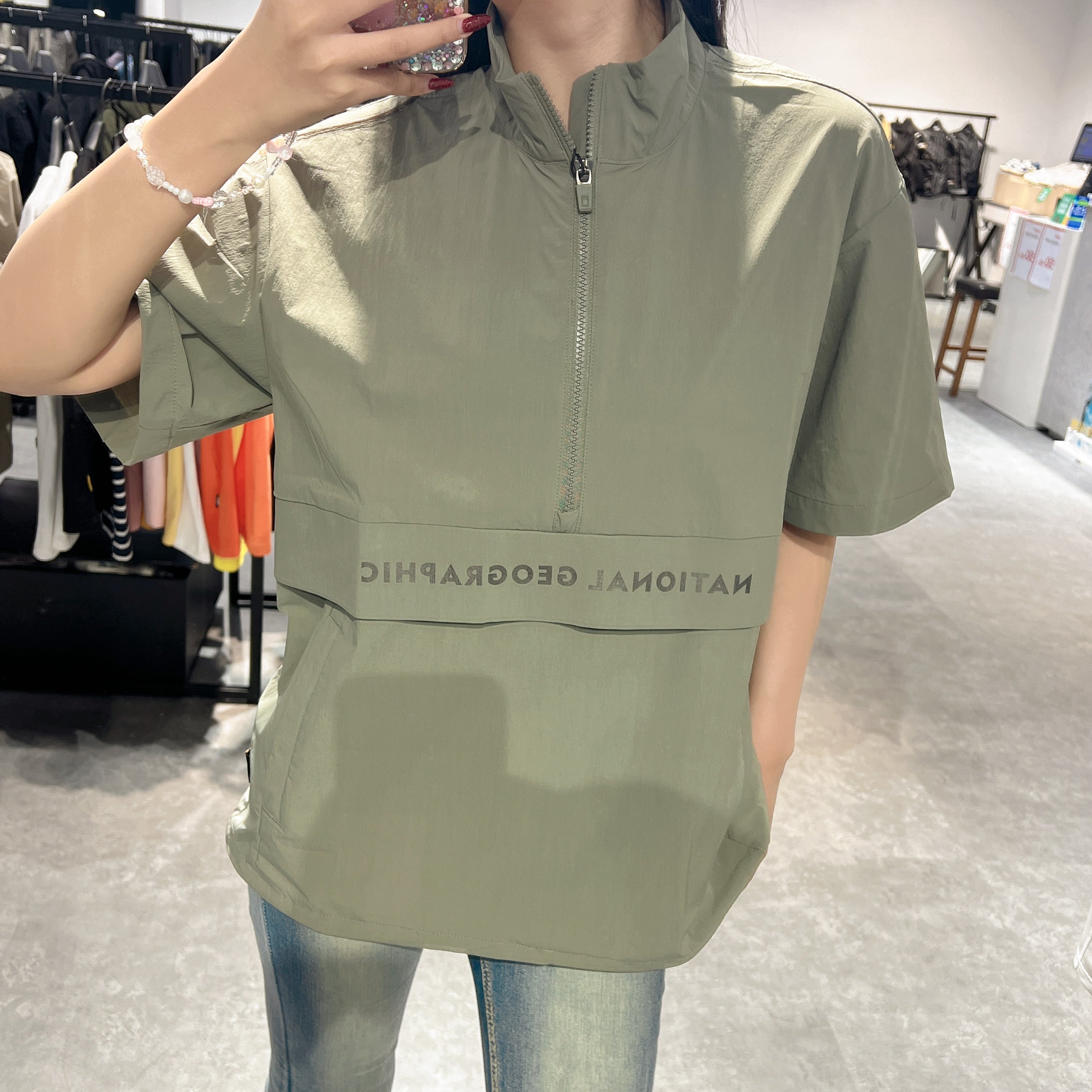 韓國 National Geographic Short Sleeve Training Anorak F-ZIP【NG662】