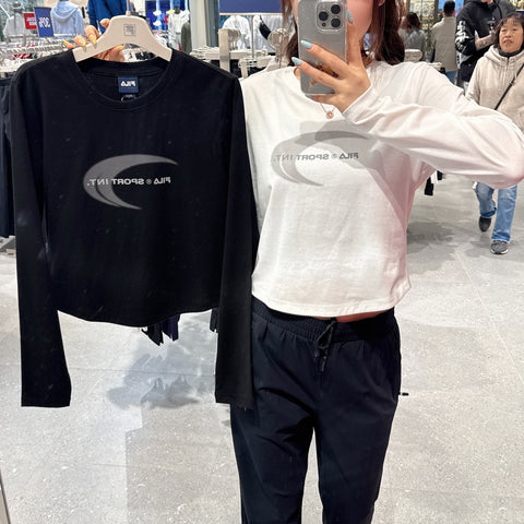 韓國 FILA Cotton Blend Graphic Long Sleeve T-shirt【FA343】