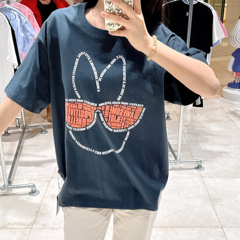 韓國 HANAHAII 眼鏡圖案純棉 T-Shirt【HA060】 - STT Mall HK 靚太網購