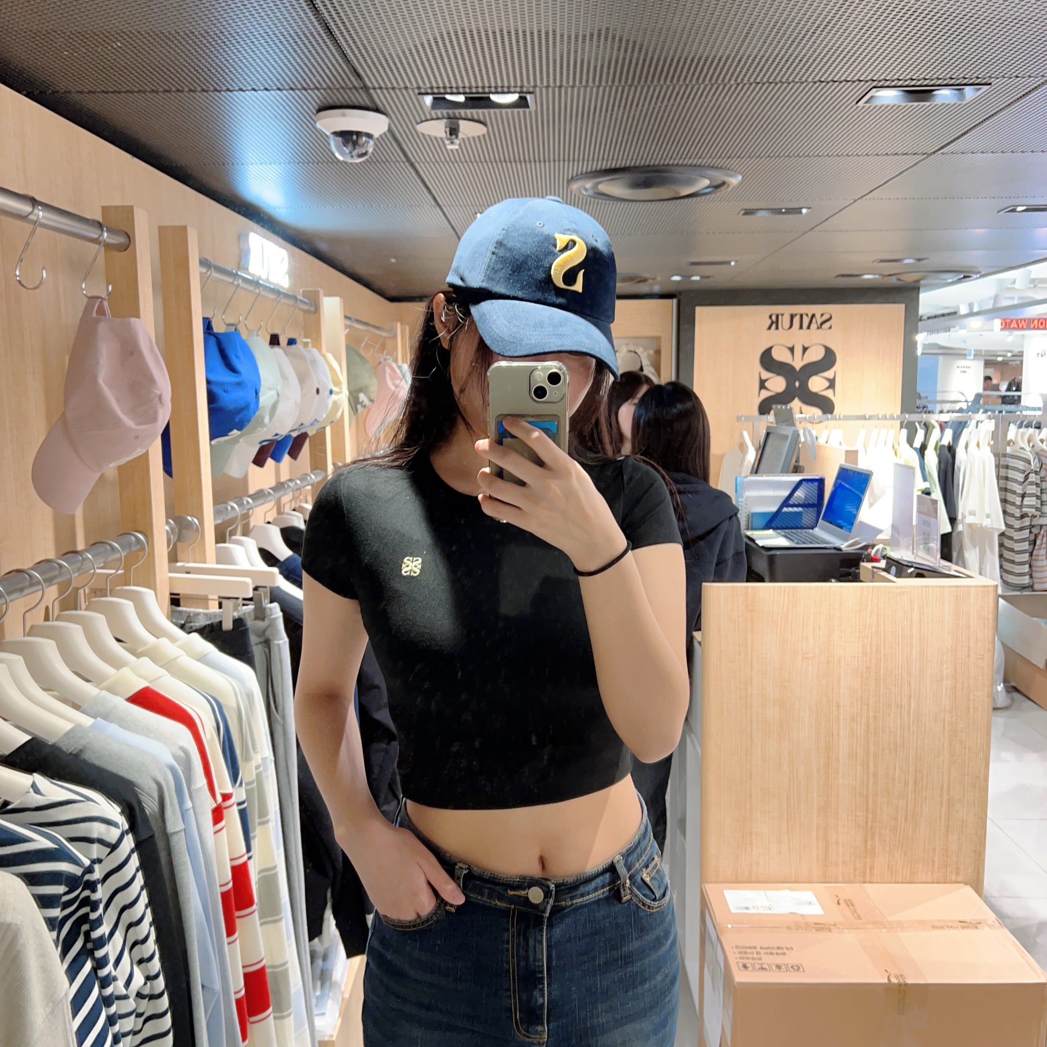 韓國 Satur Classic Crop T-shirt【SR090】