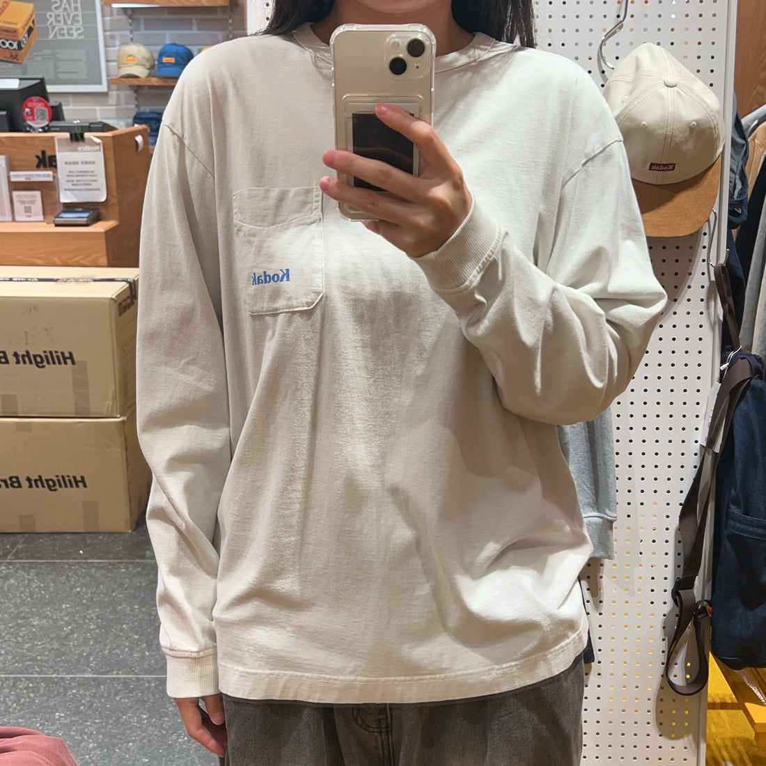 韓國 Kodak Scenery Graphic Pigment Dyed Long Sleeve T-Shirt【KK011】