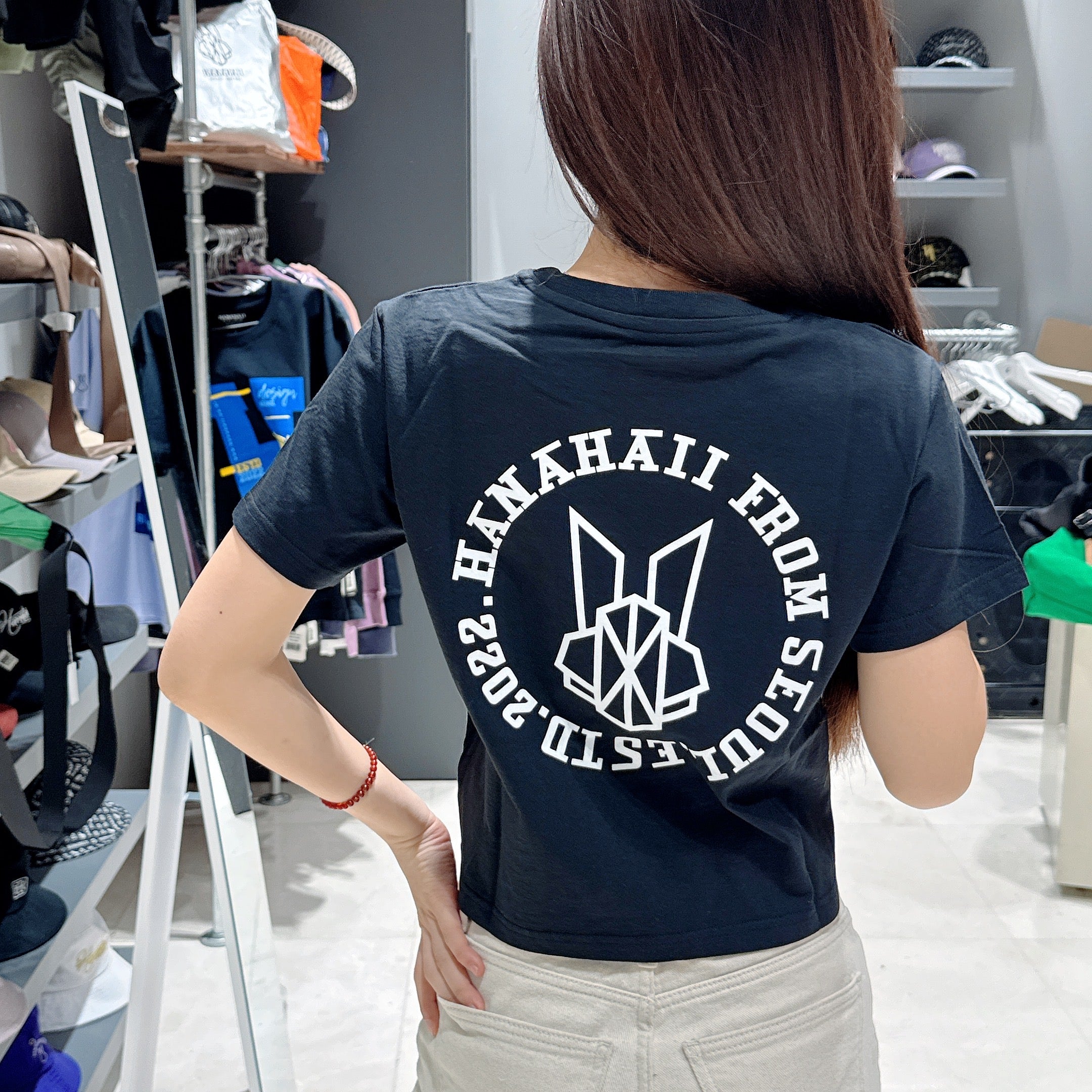 韓國 HANAHAII 圓領短身 T-Shirt【HA055】 - STT Mall HK 靚太網購