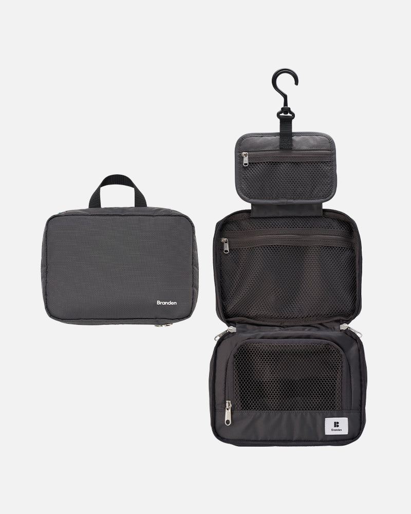 韓國 Branden 可擴展三層折疊掛式旅行洗漱收納袋【SM339】