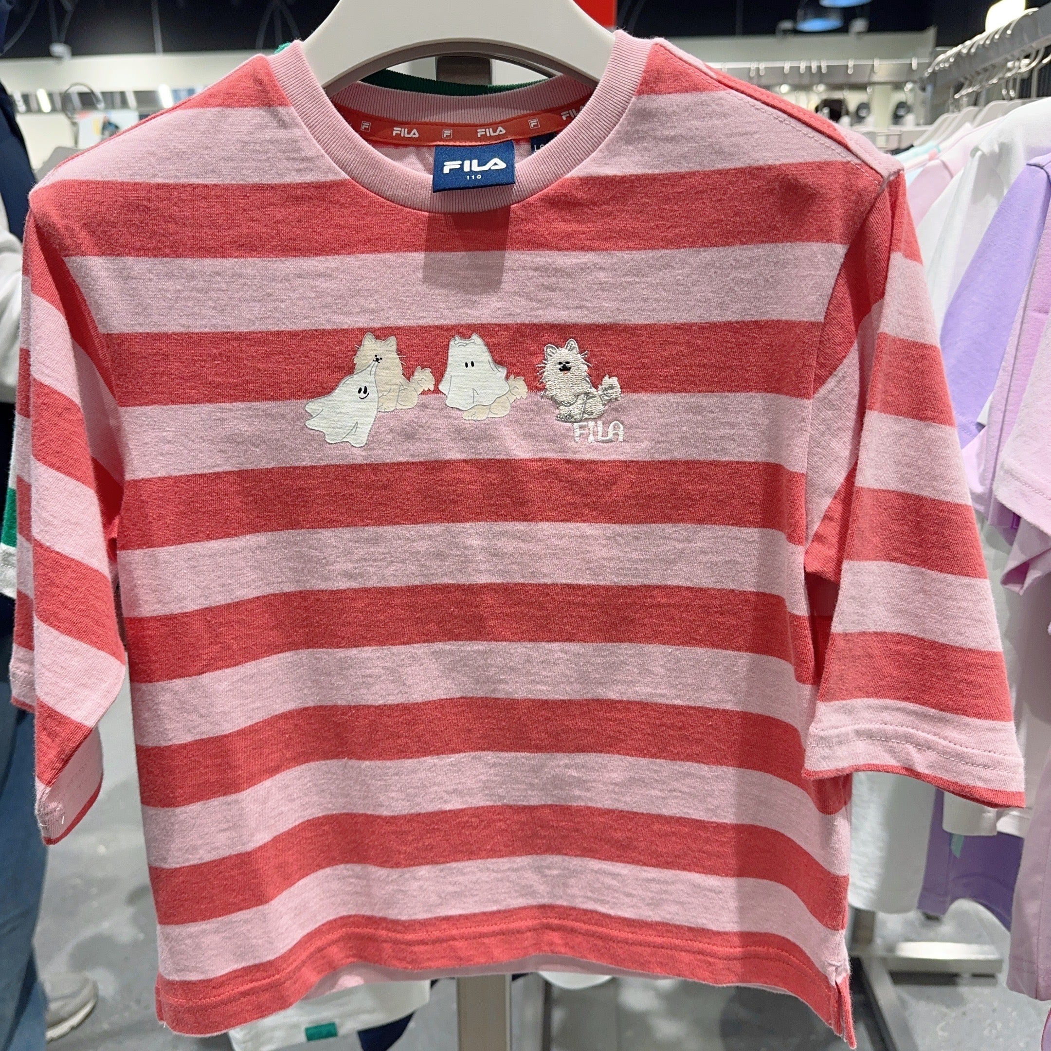 韓國 FILA Kids TD Stripe 7-part T-shirt【FA338】