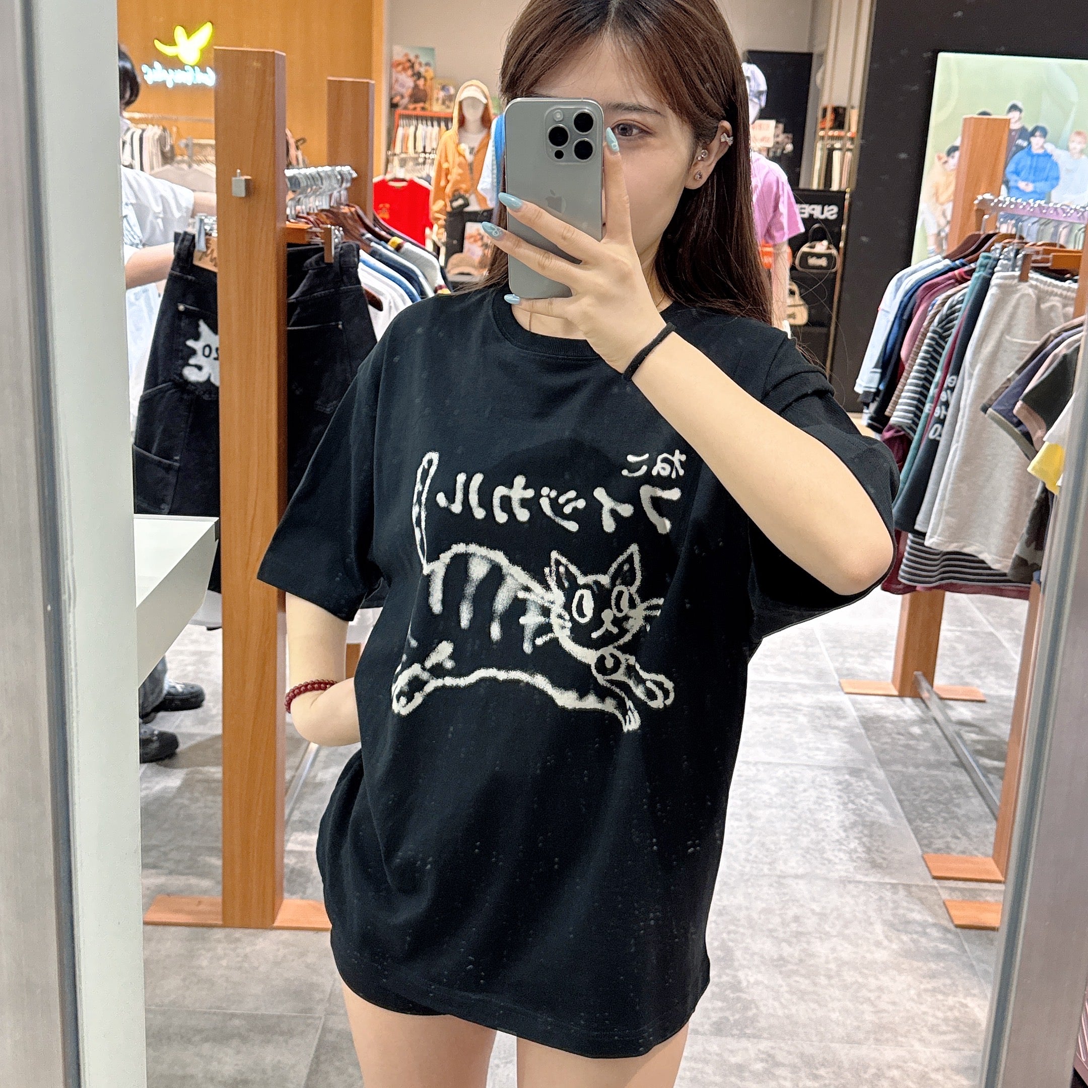 韓國 Phyps Spray Neko Short Sleeve T-shirt【PH021】