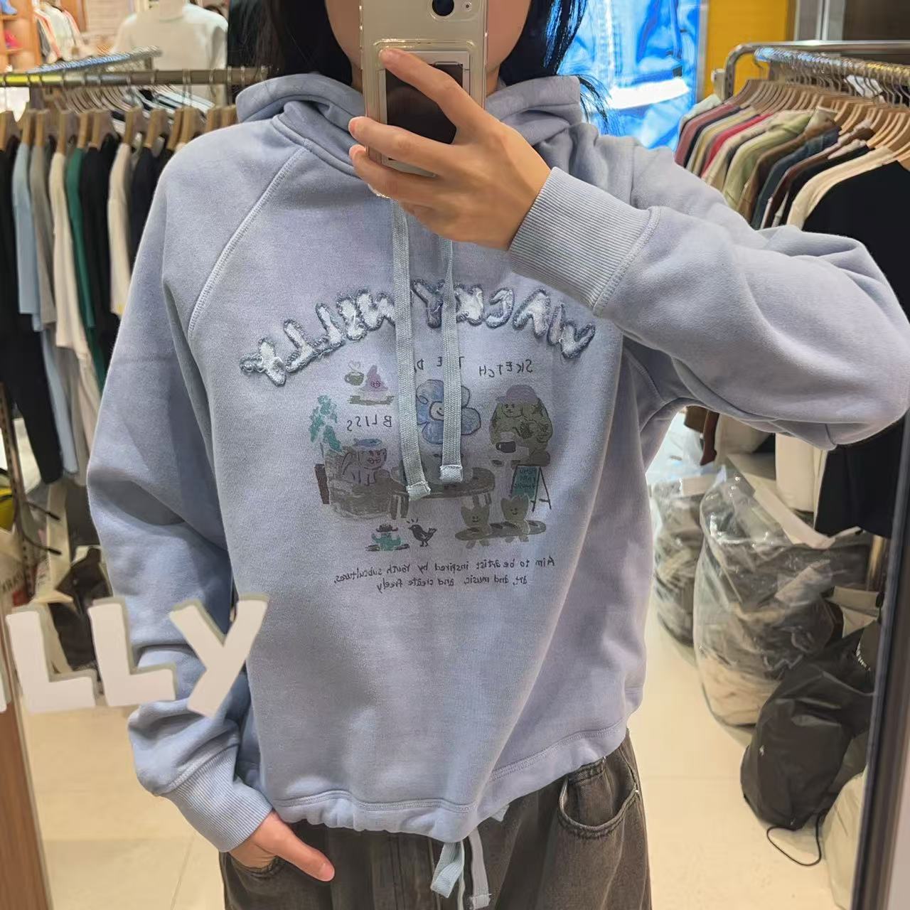 韓國 Wacky Willy Women's Pigment Graphic Hoodie【WW020】