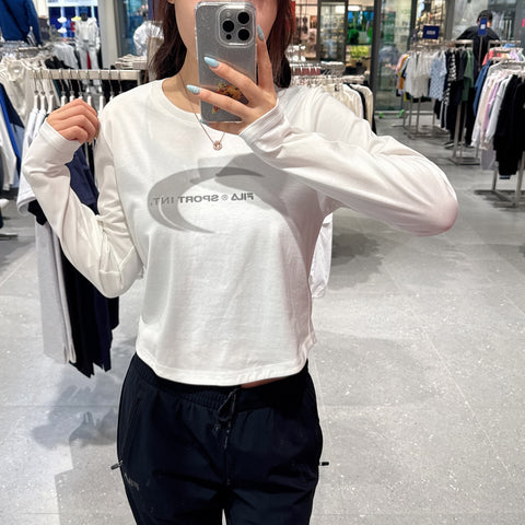 韓國 FILA Cotton Blend Graphic Long Sleeve T-shirt【FA343】