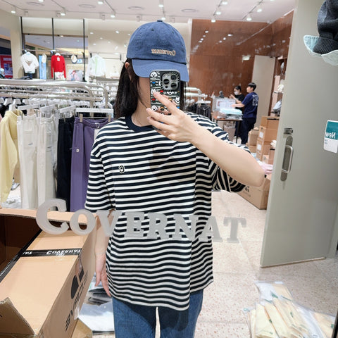 韓國 Covernat Small C Logo Stripe T-shirt【CO176】