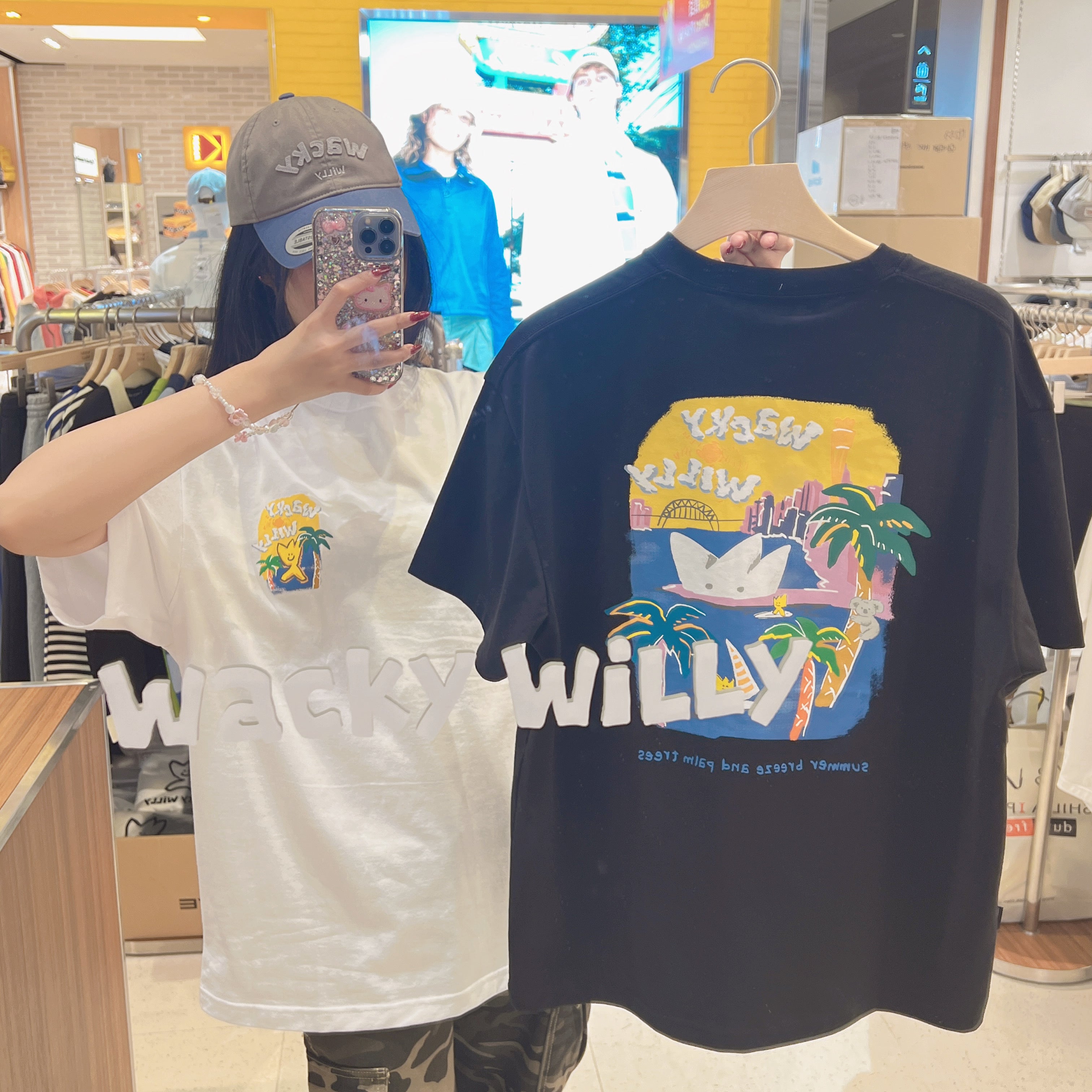 韓國 Wacky Willy Kiki Ocean Graphic Short Sleeve T-Shirt【WW230】