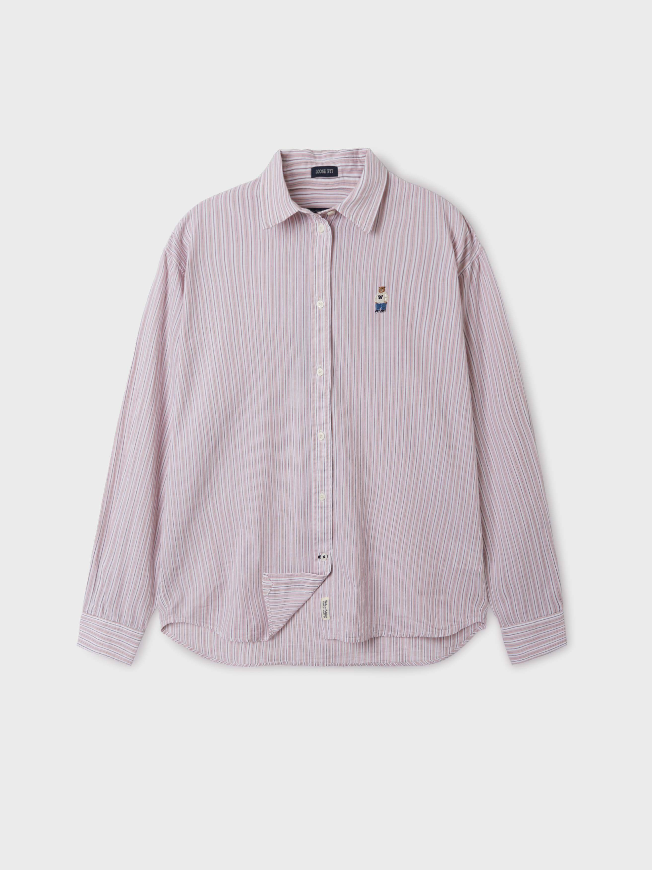 韓國 Who.A.U Steve Loose Fit Striped Shirts【WA219】