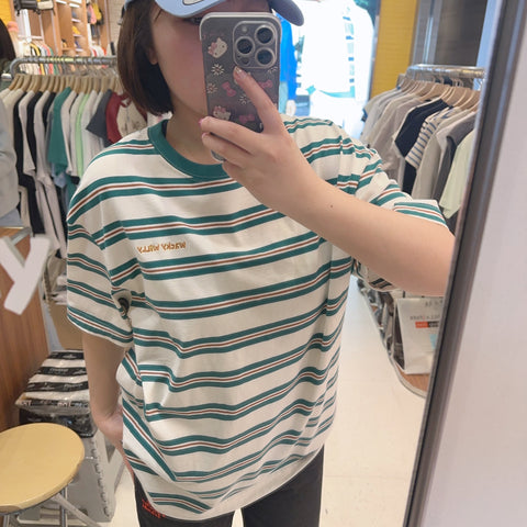 韓國 Wacky Willy Multi Stripe Short Sleeve T-Shirt【WW208】