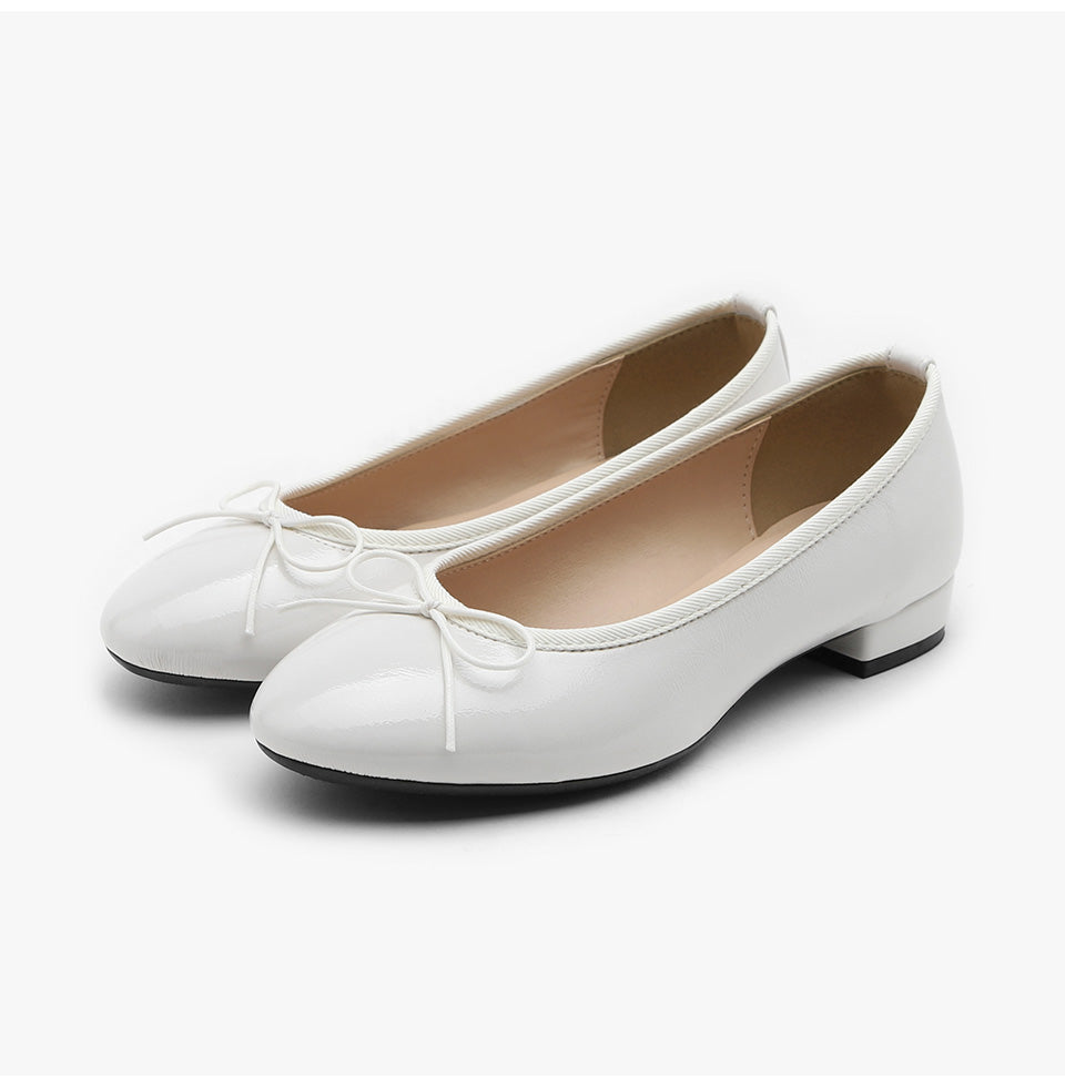 韓國 Sappun Lovely Enamel Ribbon Flats (2cm)【AU033】