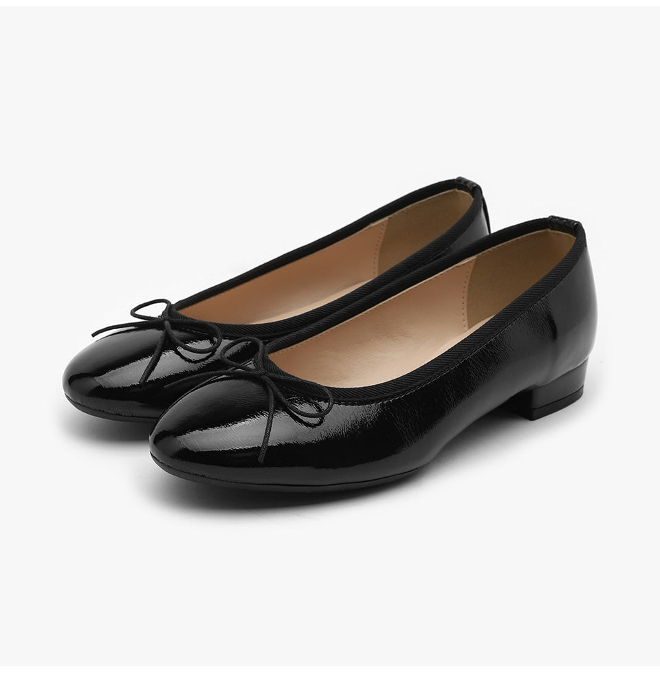 韓國 Sappun Lovely Enamel Ribbon Flats (2cm)【AU033】