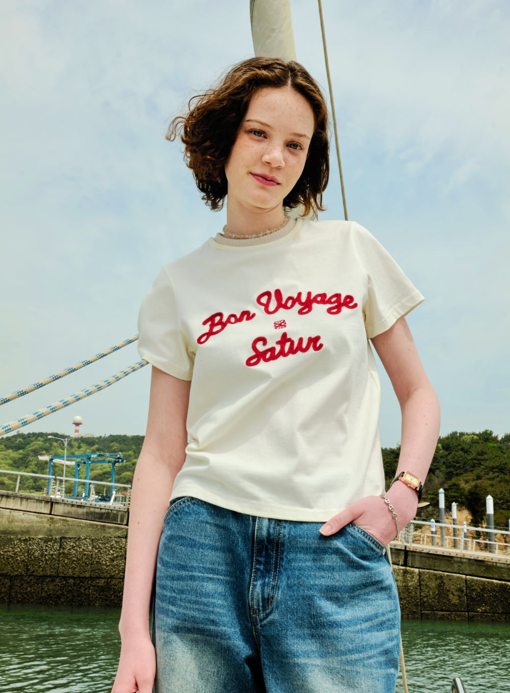 韓國 Satur (W) Satur Logo Voyage T-Shirt【SR008】