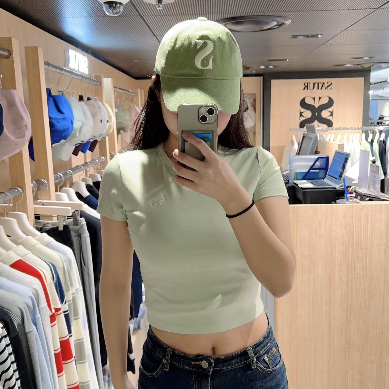 韓國 Satur Classic Crop T-shirt【SR090】