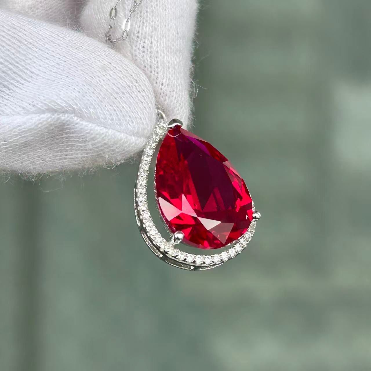 日本直送 驚艷絕倫的紅寶石閃鑽項鍊【JS404】