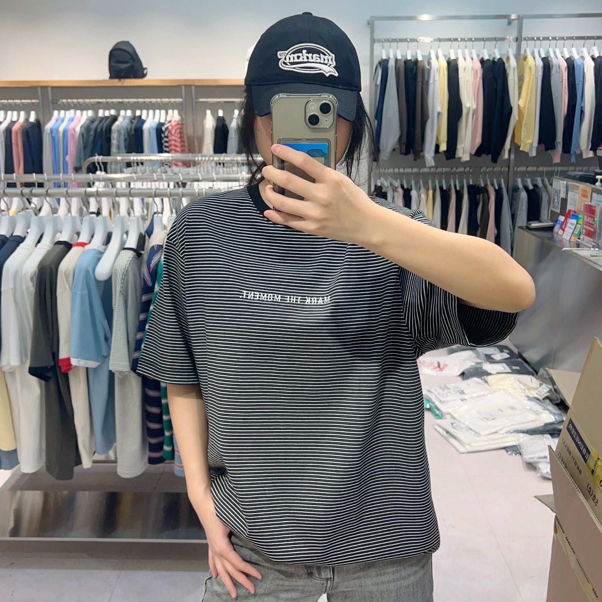 韓國 Markm MONO STRIPE T-SHIRT【MA136】