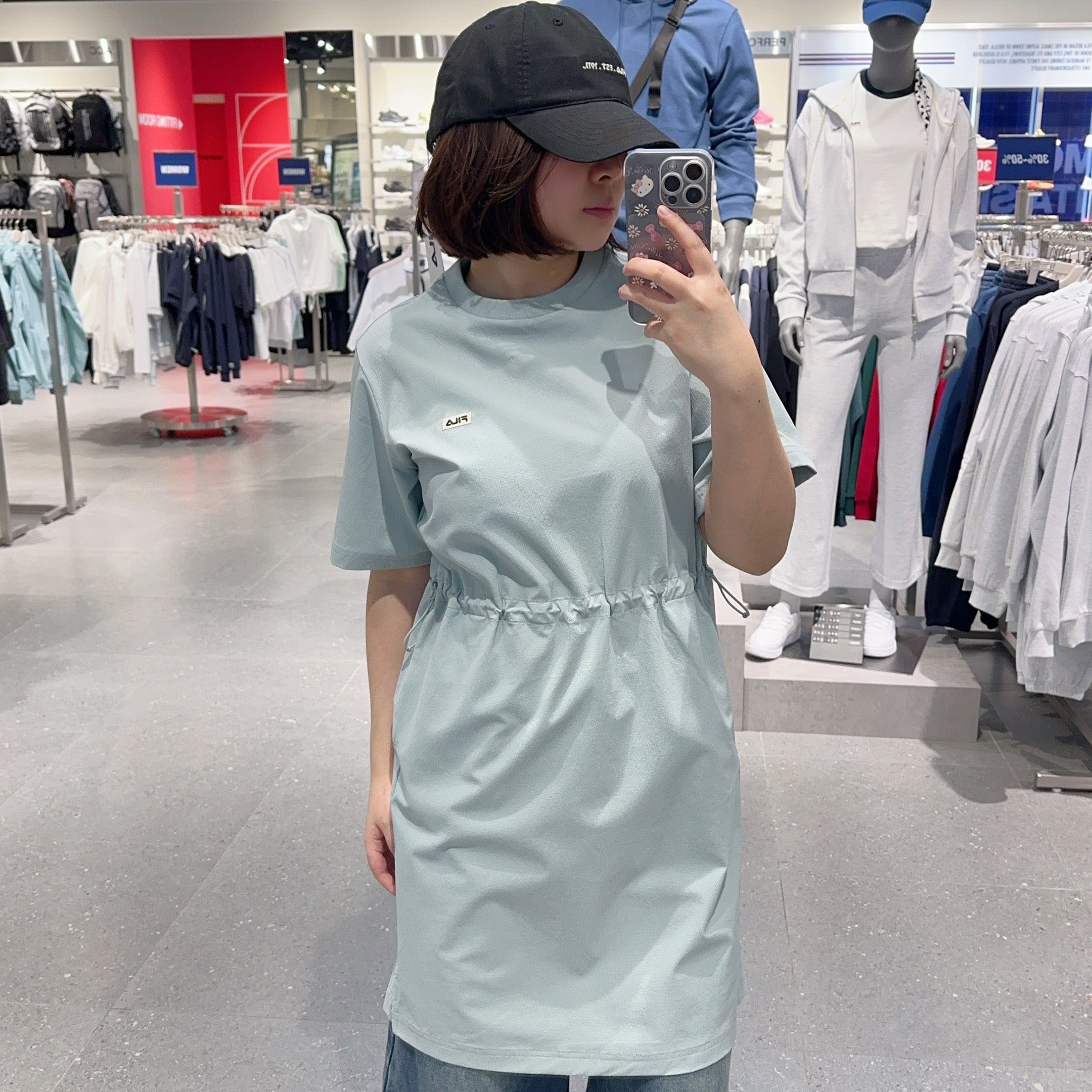 韓國 FILA Seersucker Waist String Dress【FA331】