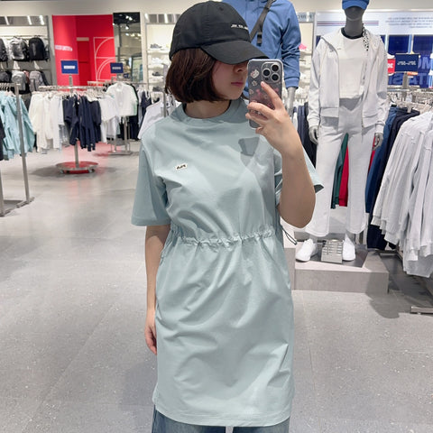 韓國 FILA Seersucker Waist String Dress【FA331】