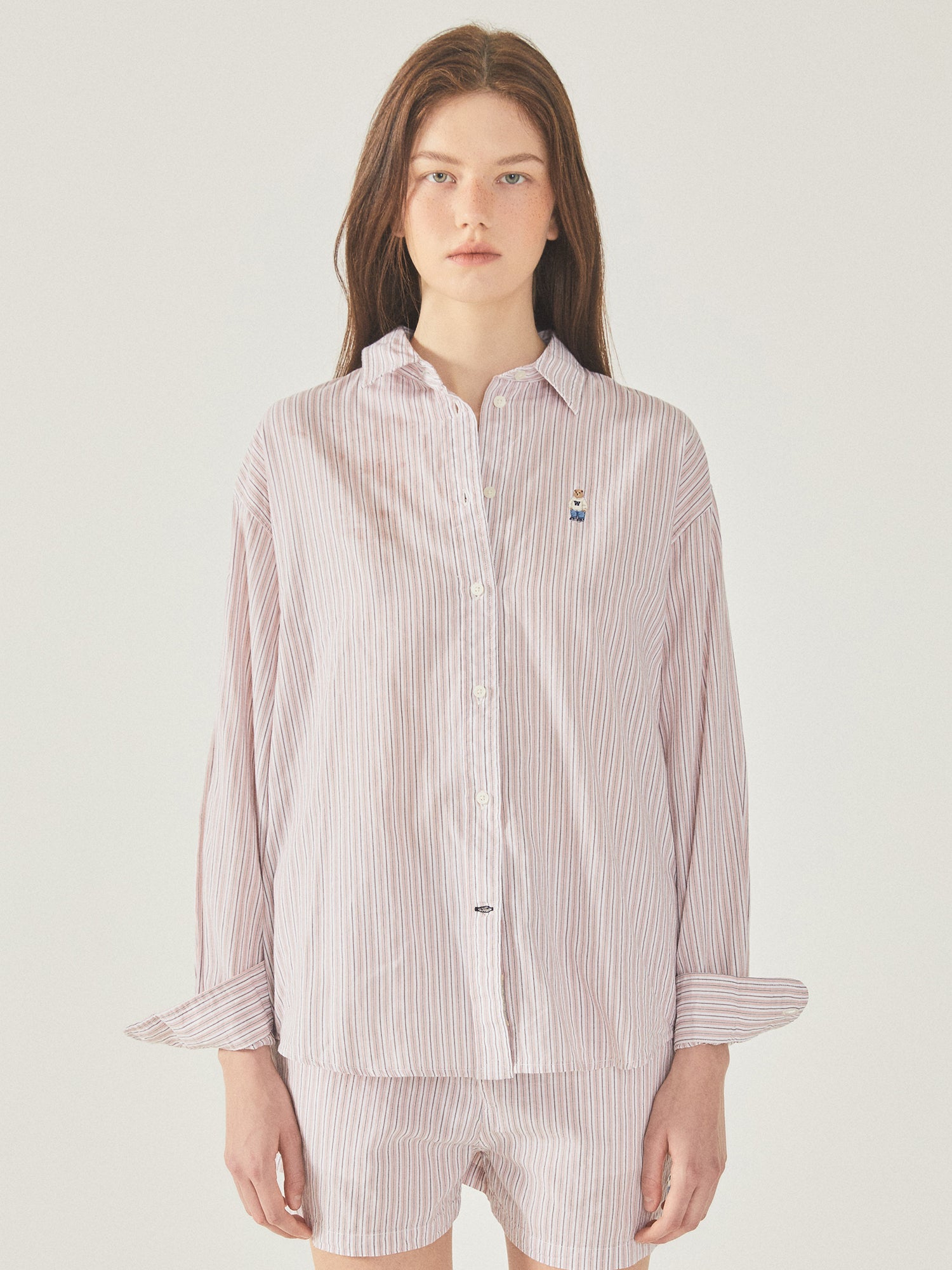 韓國 Who.A.U Steve Loose Fit Striped Shirts【WA219】