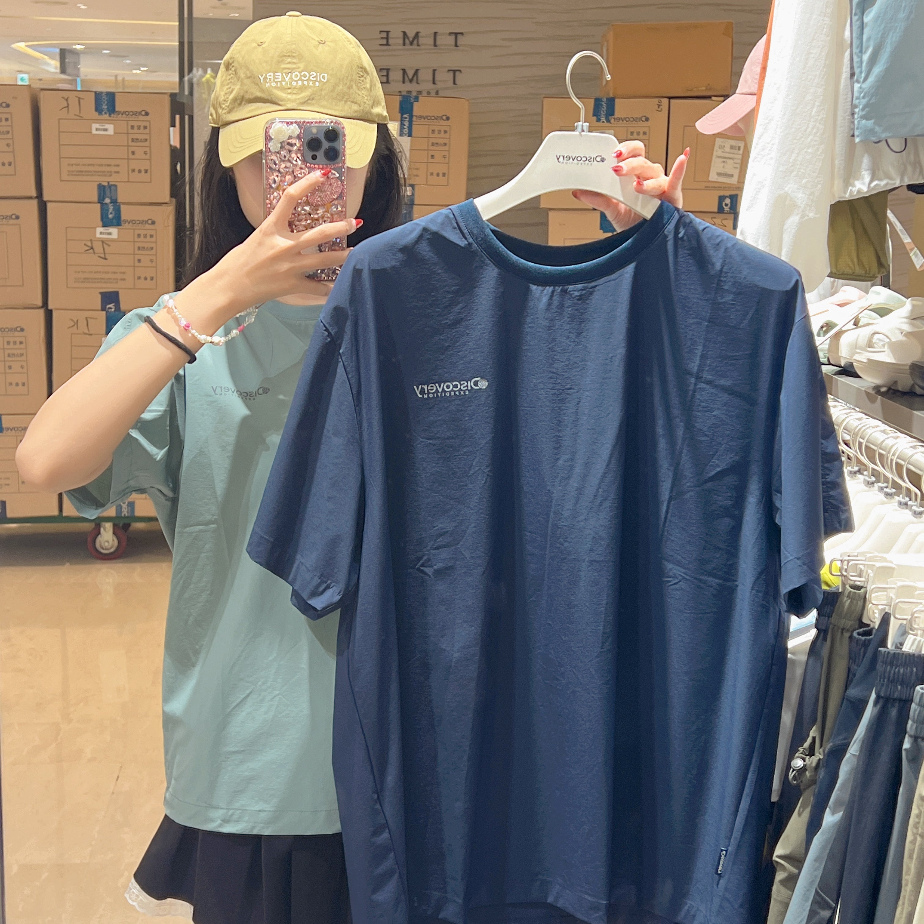 韓國 Discovery Fresh Event Woven Short Sleeve T-Shirt凉爽防晒面料【DY041】