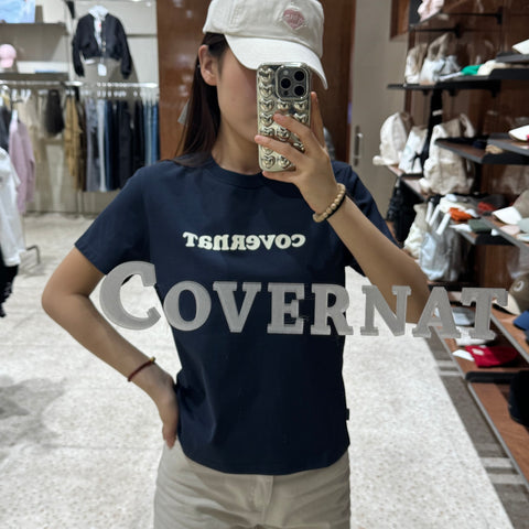 韓國 Covernat Women's Regular Fit Cooper Logo T-Shirt 【CO043】 - Image