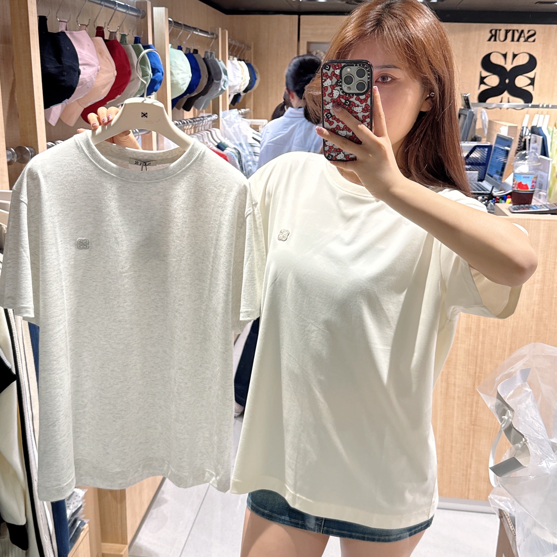 韓國 Satur Small Embroidered Logo Short Sleeve T-Shirts 2Packs【SR119】